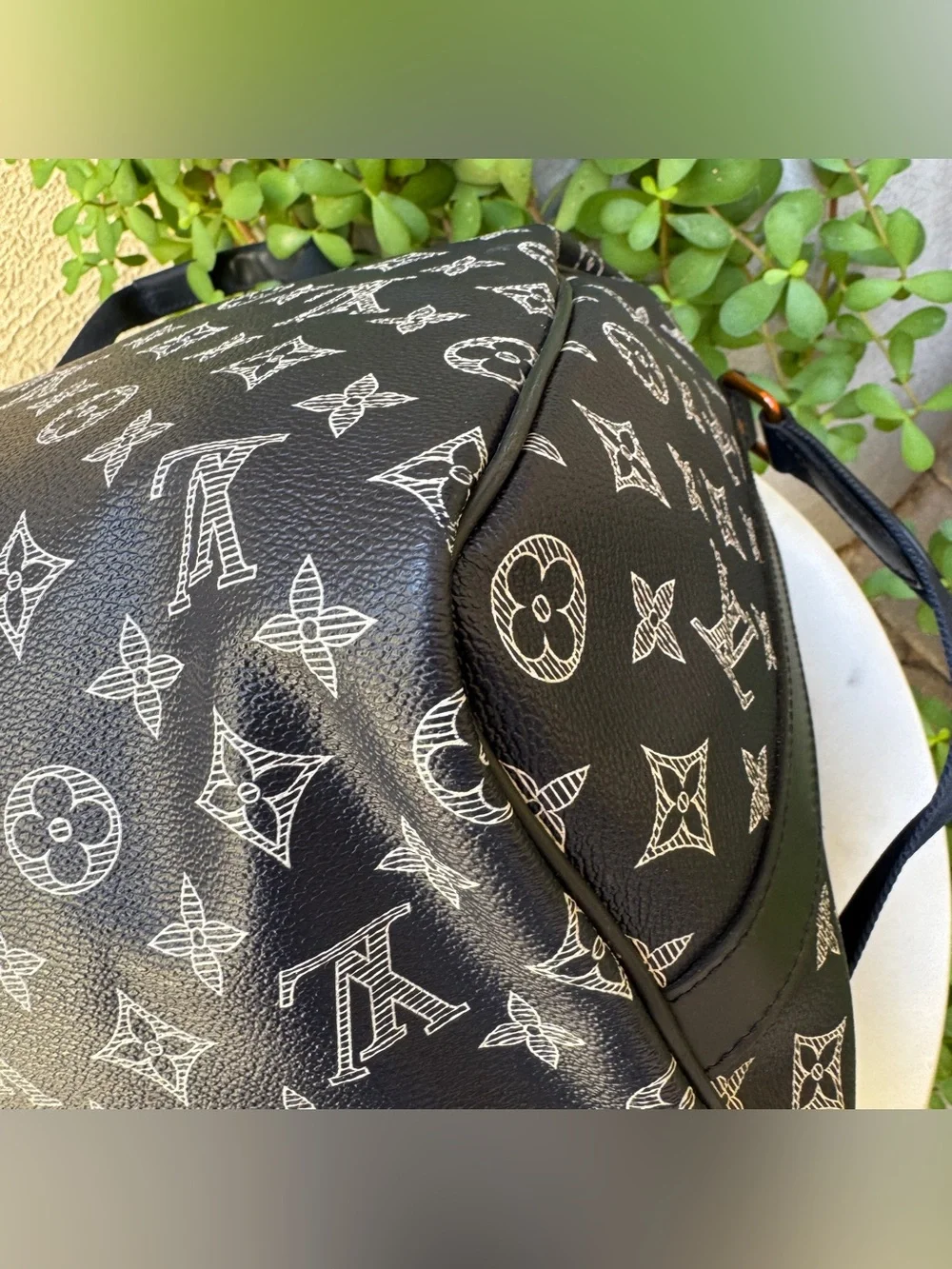 Louis Vuitton Monogram Ink Upside Down Speedy Bandouliere 40
